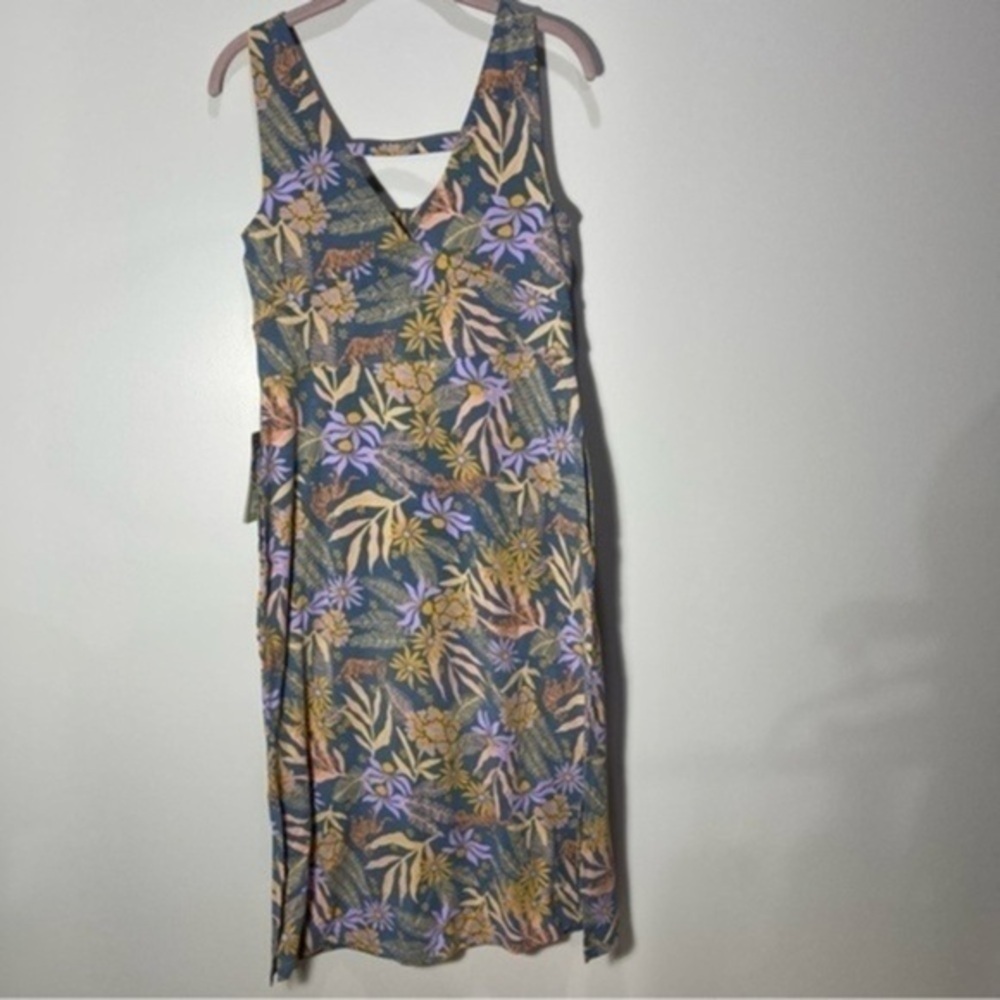 NWT Sherpa NEHA MIDI DRESS Size S Color HAZE TIGER FLORAL - Picture 8 of 16